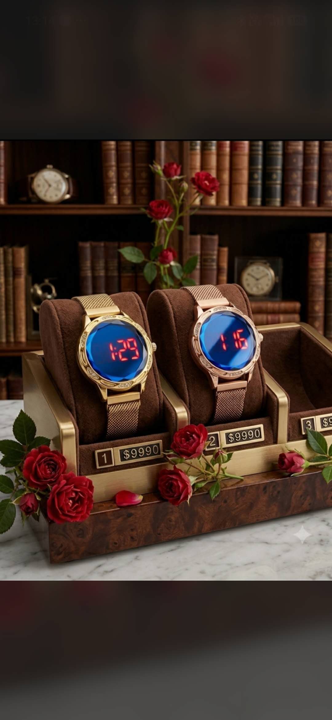 Dos relojes digitales para mujer, a 9.990 cada uno.